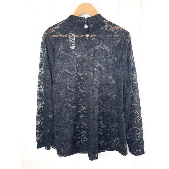 NWT Layne Bryant Black Lace‎ Mock Neck Lagenlook Top Layer Blouse Top 18/20 - Picture 5 of 8
